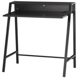 Wyld Haus Havi Lona Compact Black Writing Desk With Integrated Rear Shelf 84 X 45 Cm - thumbnail 1