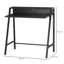 Wyld Haus Havi Lona Compact Black Writing Desk With Integrated Rear Shelf 84 X 45 Cm - thumbnail 3