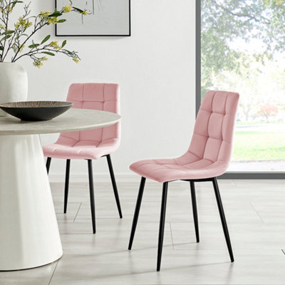 Bravich Zurich Velvet Embossed Dining Chair - Pink - image 1