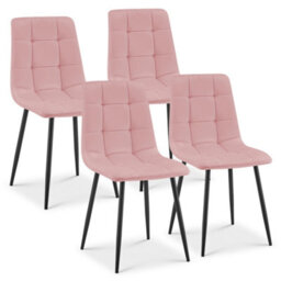 Bravich Zurich Velvet Embossed Dining Chair - Pink - thumbnail 2