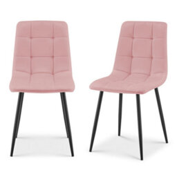 Bravich Zurich Velvet Embossed Dining Chair - Pink - thumbnail 3