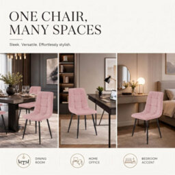 Bravich Zurich Velvet Embossed Dining Chair - Pink - thumbnail 6