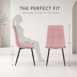 Bravich Zurich Velvet Embossed Dining Chair - Pink - thumbnail 7