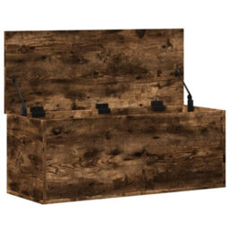 Berkfield Storage Box Smoked Oak 90X35X35 Cm Engineered Wood - thumbnail 7