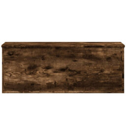 Berkfield Storage Box Smoked Oak 90X35X35 Cm Engineered Wood - thumbnail 4
