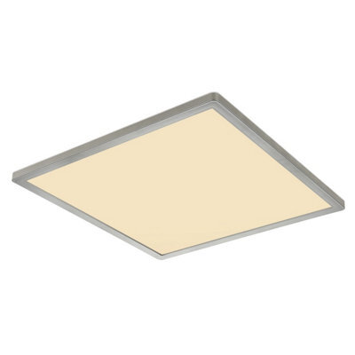 Luminosa Lighting Luminosa Sapana 42Cm Square Flush Ceiling Light Nickel Matt Ip44 Led 3000K - image 1