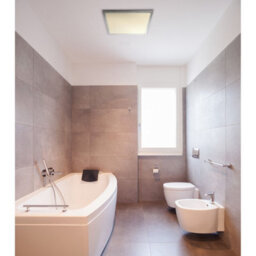 Luminosa Lighting Luminosa Sapana 42Cm Square Flush Ceiling Light Nickel Matt Ip44 Led 3000K - thumbnail 5