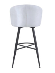 Aspect Furniture Set Of 2 Skylar Upholstered Swivel Barstool,black  Metal Legs-Cream Linen - thumbnail 7