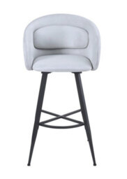 Aspect Furniture Set Of 2 Skylar Upholstered Swivel Barstool,black  Metal Legs-Cream Linen - thumbnail 4