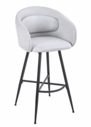 Aspect Furniture Set Of 2 Skylar Upholstered Swivel Barstool,black  Metal Legs-Cream Linen - thumbnail 5