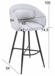 Aspect Furniture Set Of 2 Skylar Upholstered Swivel Barstool,black  Metal Legs-Cream Linen - thumbnail 9