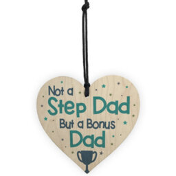Red Ocean Novelty Gift For Step Dad Fathers Day Gifts For Step Dad Wooden Heart Plaques And Signs - thumbnail 5