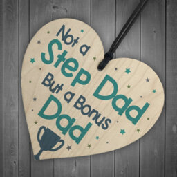 Red Ocean Novelty Gift For Step Dad Fathers Day Gifts For Step Dad Wooden Heart Plaques And Signs - thumbnail 6