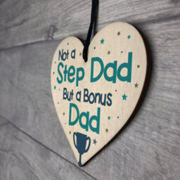 Red Ocean Novelty Gift For Step Dad Fathers Day Gifts For Step Dad Wooden Heart Plaques And Signs - thumbnail 7