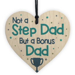 Red Ocean Novelty Gift For Step Dad Fathers Day Gifts For Step Dad Wooden Heart Plaques And Signs - thumbnail 1