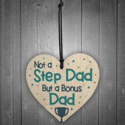 Red Ocean Novelty Gift For Step Dad Fathers Day Gifts For Step Dad Wooden Heart Plaques And Signs - thumbnail 2