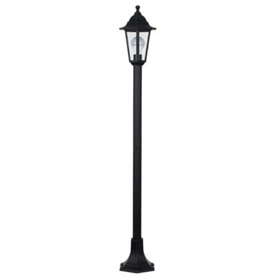 Valuelights Traditional 1.2M Black Ip44 Outdoor Garden Lamp Post Bollard Light - Includes 6W Led Gls Bulb 3000K Warm White - image 1