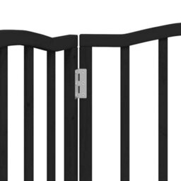 Walplus Black Foldable Dog Gate 3 Panels 150 Cm Poplar Wood, Pet Barrier - thumbnail 8