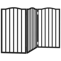 Walplus Black Foldable Dog Gate 3 Panels 150 Cm Poplar Wood, Pet Barrier - thumbnail 6