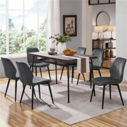 Yaheetech Set Of 2 Dark Grey Velvet Dining Chairs With Petal Accented Backrest - thumbnail 3