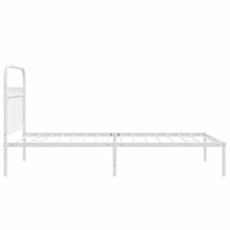Berkfield Metal Bed Frame Without Mattress With Headboard White 100X200Cm - thumbnail 5