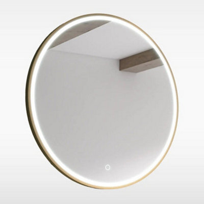 Sensio Frontier 600mm Round Led Mirror - Brass, Cct Colour Adjustable, Demister, Ip44, Touch Sensor - image 1