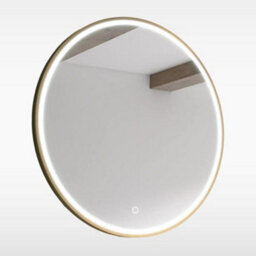 Sensio Frontier 600mm Round Led Mirror - Brass, Cct Colour Adjustable, Demister, Ip44, Touch Sensor - thumbnail 1