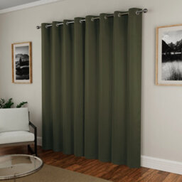 Enhanced Living Nightfall Plain Supersoft Olive Green Thermal Blockout Eyelet Curtains (Pair) - 66 X 72 Inch (168 X 183Cm) - thumbnail 4