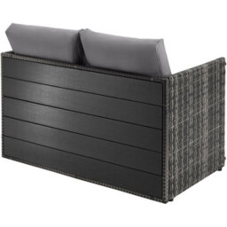 Tectake Monopoli 2-In-1 Rattan Garden Lounge Set, Sofa And Seating Area - Grey - thumbnail 5