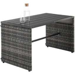 Tectake Monopoli 2-In-1 Rattan Garden Lounge Set, Sofa And Seating Area - Grey - thumbnail 4