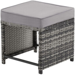 Tectake Monopoli 2-In-1 Rattan Garden Lounge Set, Sofa And Seating Area - Grey - thumbnail 8