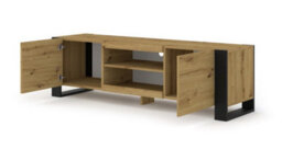 Arte Mondi Tv Cabinet In Oak Artisan W1580mm X H470mm X D400mm - thumbnail 2