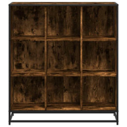 Walplus Bookcase Smoked Oak Finish Engineered Wood And Metal 97.5X33X107.5 Cm - thumbnail 4