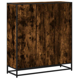 Walplus Bookcase Smoked Oak Finish Engineered Wood And Metal 97.5X33X107.5 Cm - thumbnail 6
