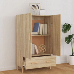 Berkfield Sturdy Highboard Sonoma Oak 70X31X115 Cm Engineered Wood - thumbnail 6