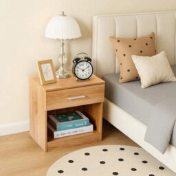 2Pcs Bedside Chest 1 Drawer Wood Bedroom Storage Furniture Cabinet Unit - thumbnail 5