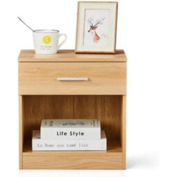 2Pcs Bedside Chest 1 Drawer Wood Bedroom Storage Furniture Cabinet Unit - thumbnail 6