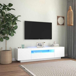 Walplus Tv Cabinet With Led Lights White 160X35X40 Cm