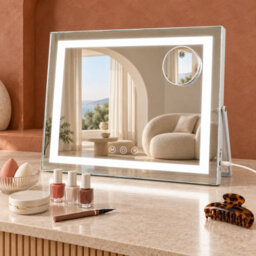 Inmtfei Hollywood Makeup Mirror 50X40Cm, Eye-Caring Detachable 5X Magnifier, Foldable Adjustable, Table & Wall Mount - thumbnail 1