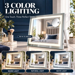 Inmtfei Hollywood Makeup Mirror 50X40Cm, Eye-Caring Detachable 5X Magnifier, Foldable Adjustable, Table & Wall Mount - thumbnail 6