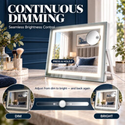 Inmtfei Hollywood Makeup Mirror 50X40Cm, Eye-Caring Detachable 5X Magnifier, Foldable Adjustable, Table & Wall Mount - thumbnail 7