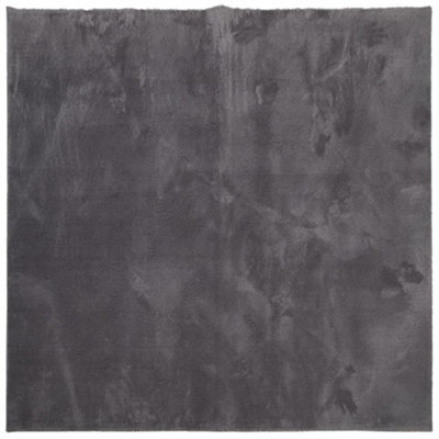 Berkfield Modern Rug Huarte Short Pile Soft And Washable Anthracite 120X120 Cm