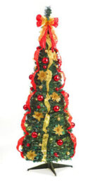 Best Artificial Red/gold Pop-Up 6Ft Pre-Decorated Pre-Lit Christmas Tree - thumbnail 5
