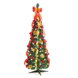 Best Artificial Red/gold Pop-Up 6Ft Pre-Decorated Pre-Lit Christmas Tree - thumbnail 6