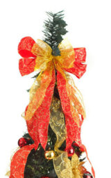 Best Artificial Red/gold Pop-Up 6Ft Pre-Decorated Pre-Lit Christmas Tree - thumbnail 3