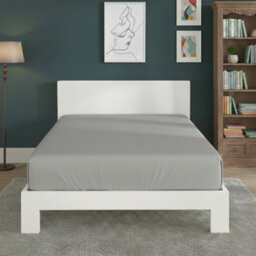 Polycotton Fitted Sheet Extra Deep 40Cm Skirt Easy Care Silver