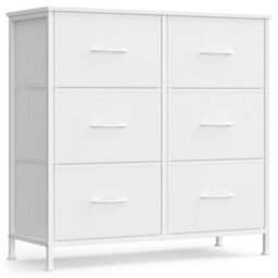 Ledrem Drawer Storage Unit, Chest Of Drawers For Bedroom, Closet, 5 Fabric Drawers, White - thumbnail 2