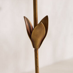 Dibor Antique Brass Floral Stem Taper Table Centerpiece Christmas Candle Holder - thumbnail 5