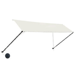 Walplus Retractable Awning Garden Sun Shade Canopy Gazebo For Back Door, Porch, Patio With Led 350X150 Cm Cream - thumbnail 3