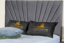 UKBEDFURNITURE Sunrise Plush Grey End Opening Divan Ottoman Bed With 54 Inch Headboard - thumbnail 3
